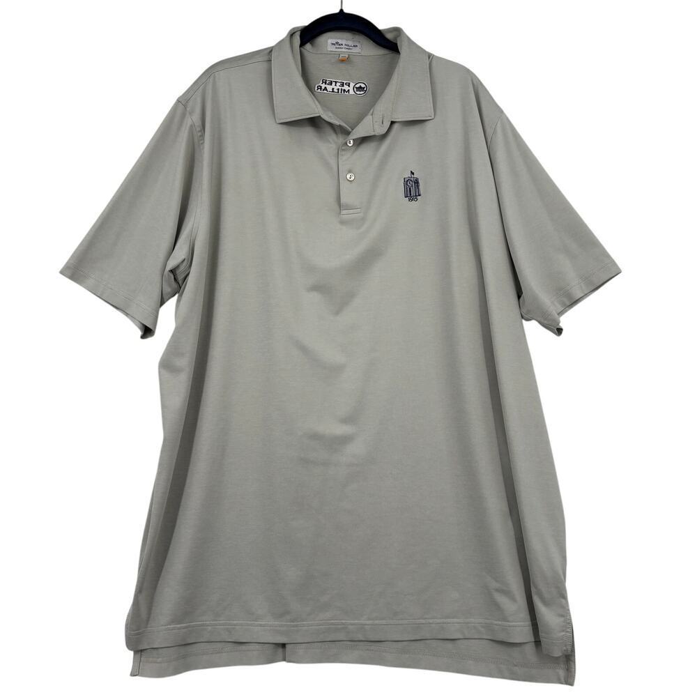 Peter Millar Golf Polo Shirt Mens XXL Gray Summer Comfort Short Sleeve Neutral